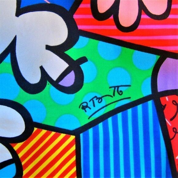 Vintage 1990s Pop Art Romero Britto Bomber Jacket - Picture 8 of 9